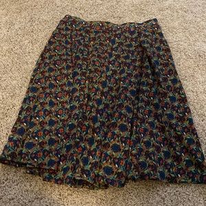 LulaRoe Madison skirt -so comfortable! Navy with red and green details.